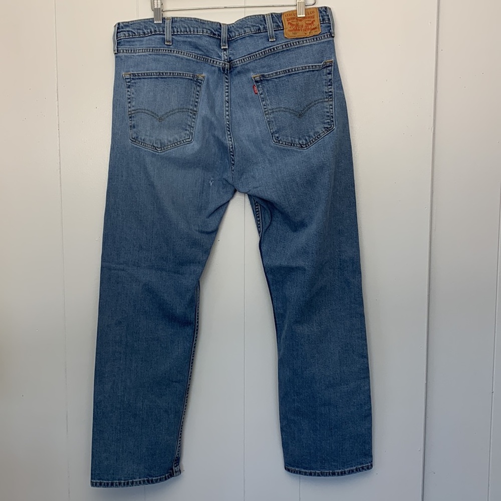 Levi's 505 Mens Straight Fit Blue Jeans Size 38x30 - Picture 3 of 11